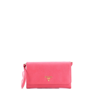 Prada Wallet On Strap Saffiano Leather