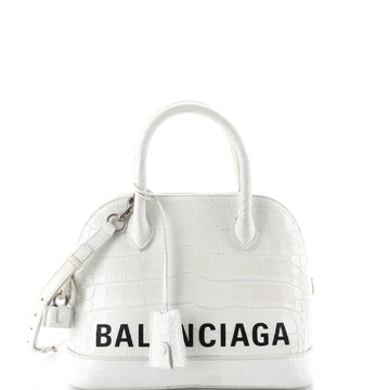 Balenciaga Logo Ville Bag Crocodile
