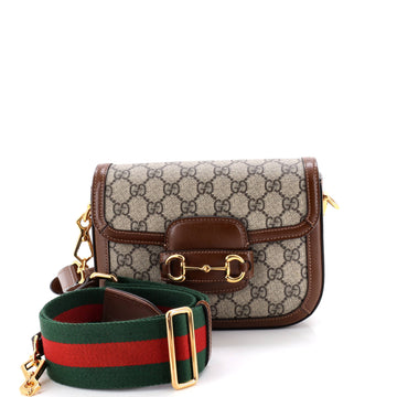 Gucci Horsebit Shoulder Bag Gg Coated