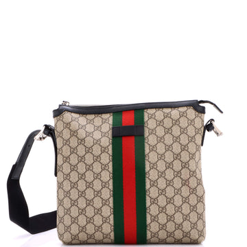 Gucci Web Messenger Bag Gg Coated Canvas