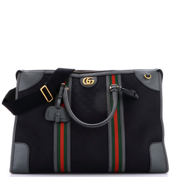 Gucci Bauletto Duffle Bag Gg Canvas With