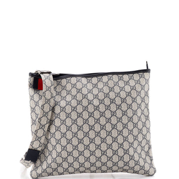 Gucci Web Loop Flat Messenger Gg Coated