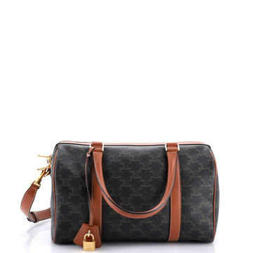 Celine Boston Bag Triomphe Coated Canvas