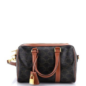 Celine Boston Bag Triomphe Coated Canvas