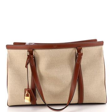 Celine Cabas 16 Bag Canvas With Leather