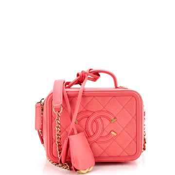 Chanel Filigree Vanity Case Quilted