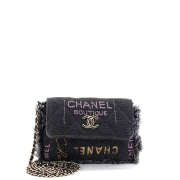 Chanel Denim Mood Flap Clutch With Chain