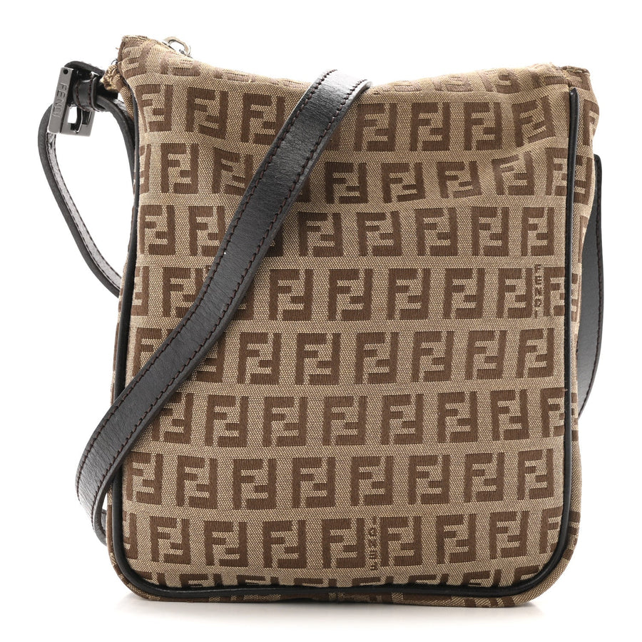 Fendi Zucchino Crossbody Dark Brown