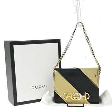 Gucci Gg Logo Zumi Chain Compact Wallet