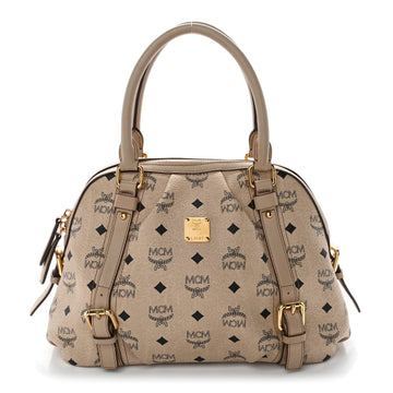 Mcm Visetos Boston Bag Beige