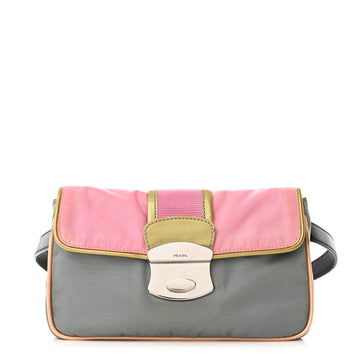 Prada Nylon Vernice Belt Bag Pink Gray