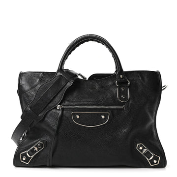 Balenciaga Chevre Silver Metallic Edge