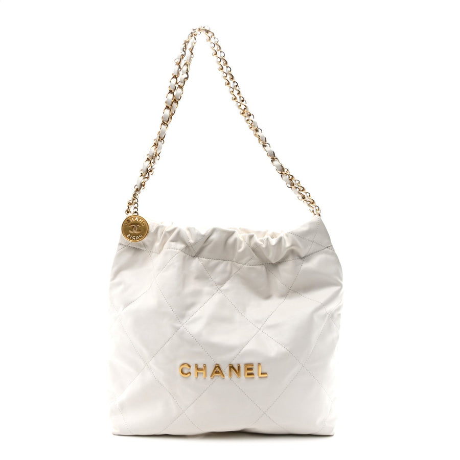 Shiny Calfskin Quilted Small Chanel 22