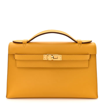 Hermes Swift Kelly Pochette Clutch Jaune