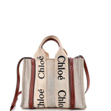 Chloe Woody Convertible Tote Canvas With