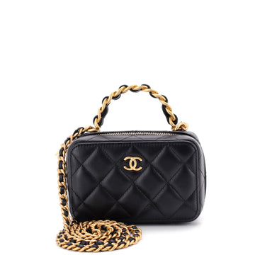 Chanel Cc Chain Handle Zip Around Vanity