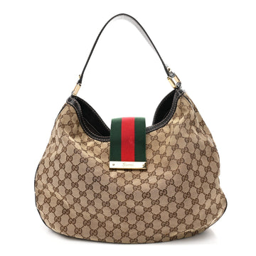 Gucci Large New Ladies Web Hobo Dark