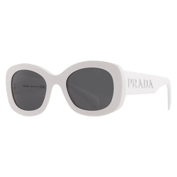 Prada Dark Grey Oval Ladies Sunglasses
