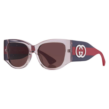 Gucci Brown Cat Eye Ladies Sunglasses 55