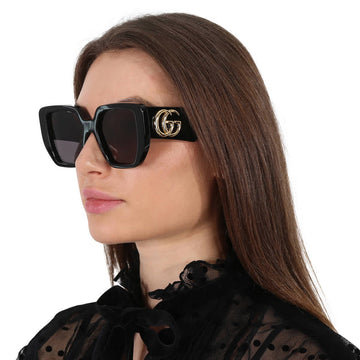 Gucci Grey Geometric Ladies Sunglasses