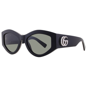 Gucci Grey Oval Ladies Sunglasses 53
