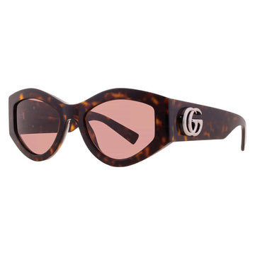 Gucci Brown Oval Ladies Sunglasses 53
