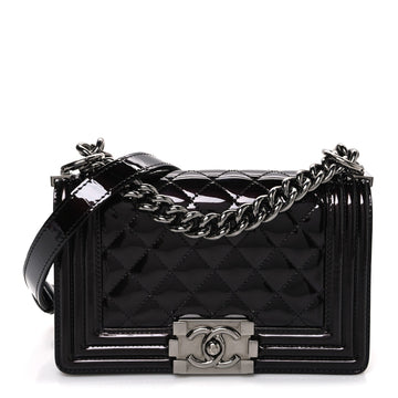 Chanel Patent Calfskin Quilted Small Boy