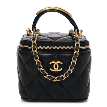 Chanel Lambskin Quilted Metal Mini Top