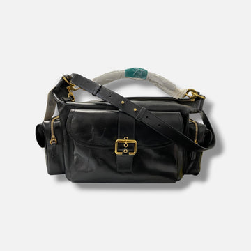 Chloé Women's Black Leather Linen Large