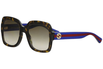 Gucci Women's Havana/Blue/Red Sunglasses