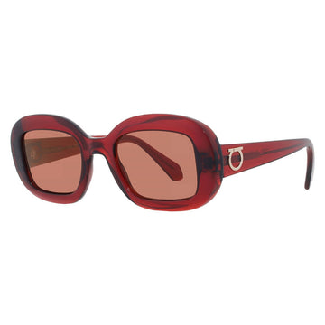 Ferragamo Red Oval Ladies Sunglasses 51