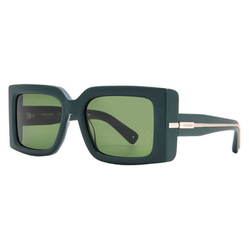 Ferragamo Green Square Ladies Sunglasses