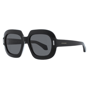 Ferragamo Grey Square Ladies Sunglasses