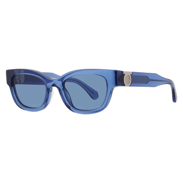 Ferragamo Blue Square Ladies Sunglasses