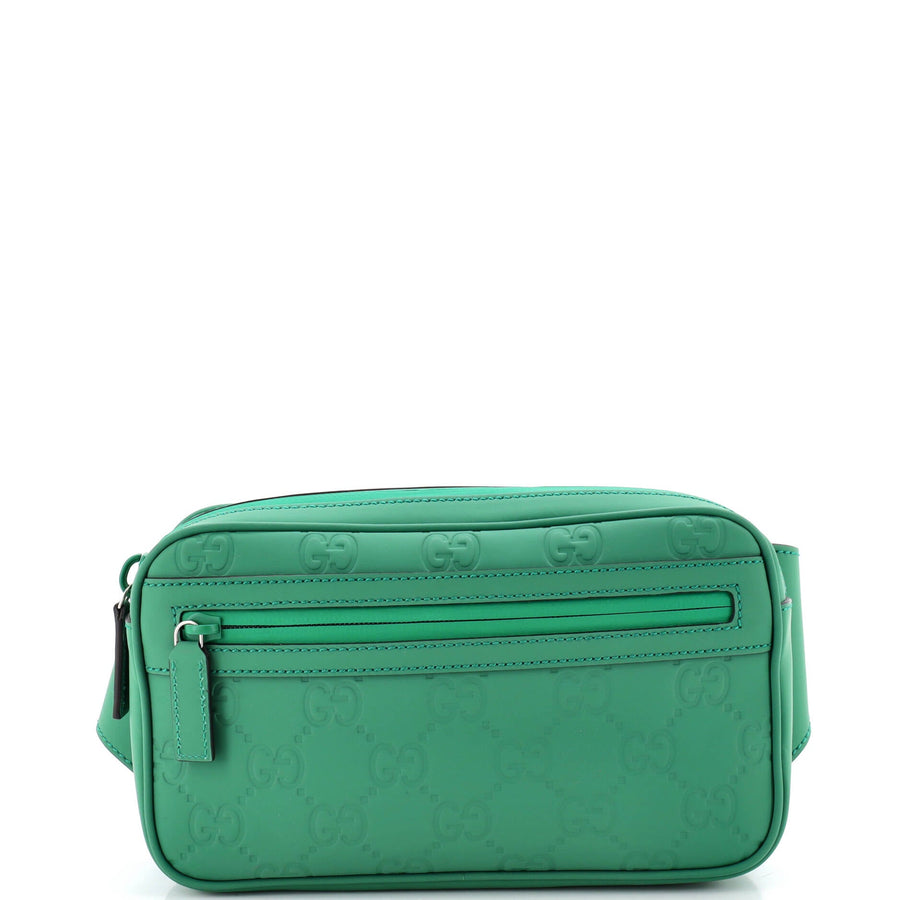 Gucci Front Zip Belt Bag Gg Rubber