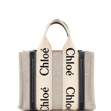 Chloe Woody Tote Canvas With Leather