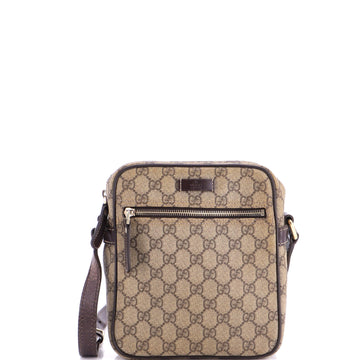 Gucci Front Zip Messenger Gg Coated