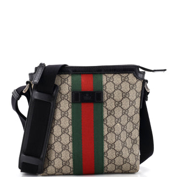 Gucci Web Messenger Bag Gg Coated Canvas