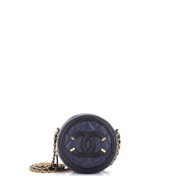 Chanel Filigree Round Clutch With Chain