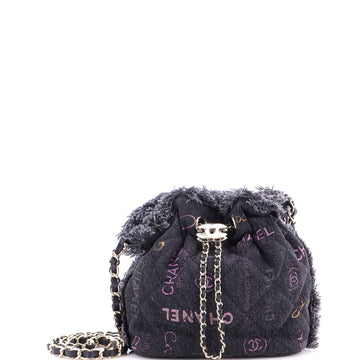 Chanel Denim Mood Chain Bucket Bag Logo