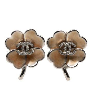 Chanel Cc Logo Clover Clip-On Earrings