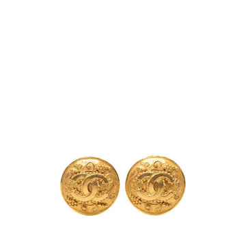 Chanel Cc Logo Round Clip-On Earrings