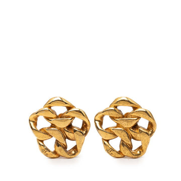 Chanel Cc Logo Flower Clip-On Earrings