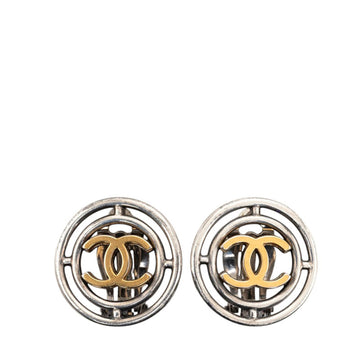 Chanel Cc Logo Round Clip-On Earrings
