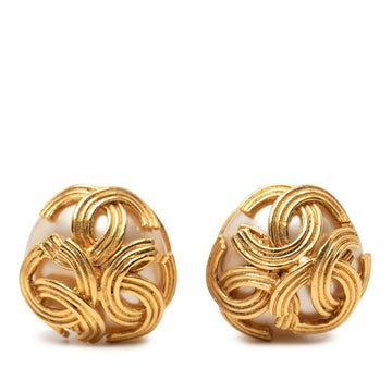 Chanel Cc Logo Clip-On Earrings Metal