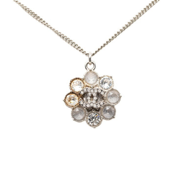 Chanel Cc Logo Chain Flower Pendant