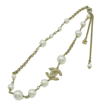 Chanel Cc Logo Pendant Necklace Gold-