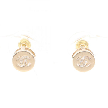 Chanel Cc Logo Earrings Metal Gold-Tone
