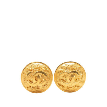 Chanel Cc Logo Round Clip-On Earrings
