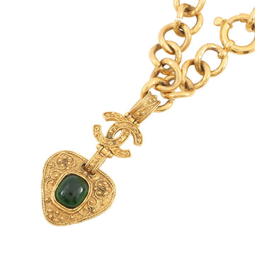 Chanel Cc Logo Pendant Necklace Gold-